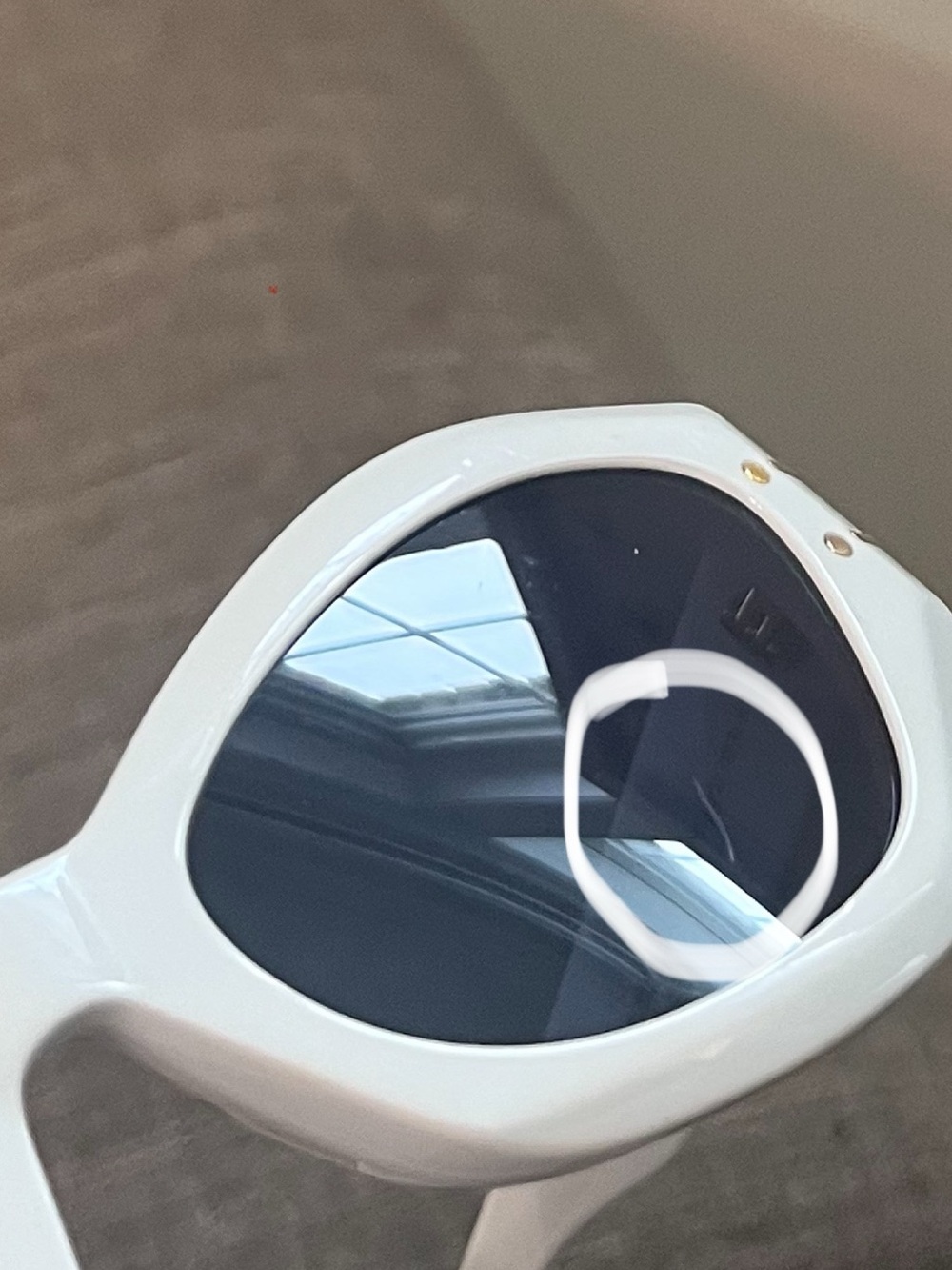 Dior White Oval Sunglasses with Dark Lenses - Picture 8 of 8